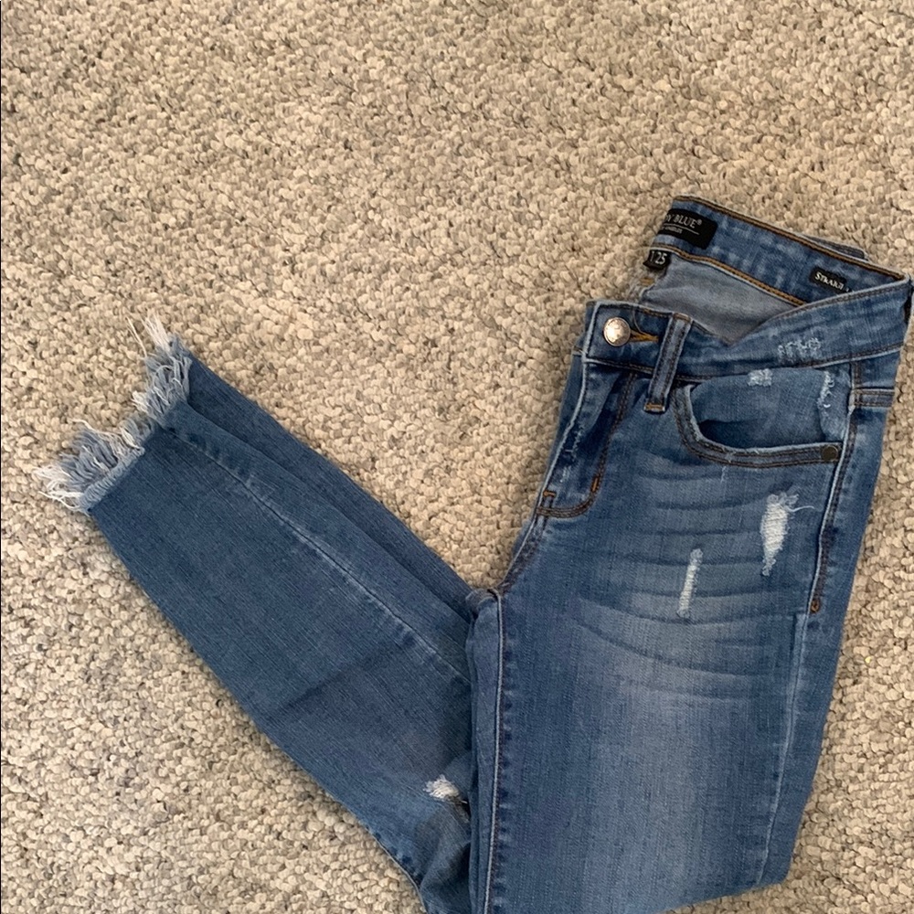 Judy Blue medium wash distressed stretch denim jeans Size 1/25